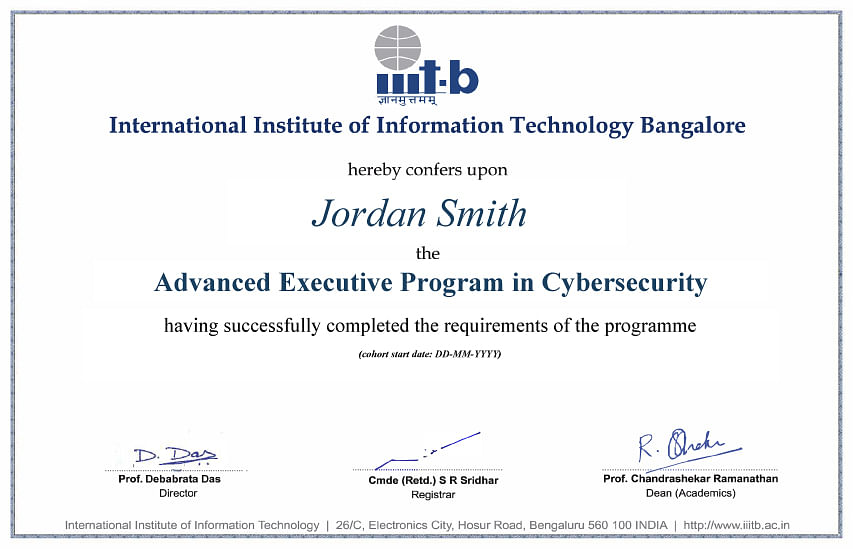 Advanced Online Cyber Security Course Certification | IIIT-B